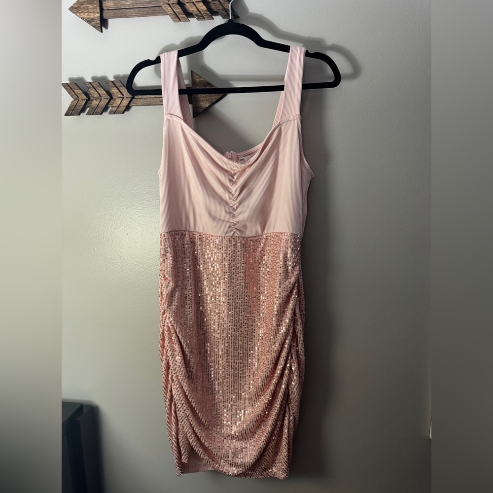 Pink Sequin Dress XL